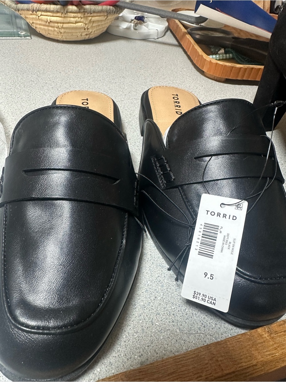 torrid Black Faux-Leather Slip-On Penny Loafers